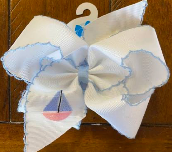 Summer Embroidered Hair Bow