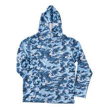 Load image into Gallery viewer, Blue Fishing Camo Performance Hoodie
