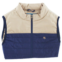 Load image into Gallery viewer, Blue &amp; Tan Quilted Vest
