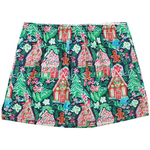 Introducing our Girls Christmas Skort with a festive gingerbread house pattern from Bailey Boys! Perfect for the holiday season, this skort combines style and comfort for your little one. Made with high-quality materials, it provides a fun and playful look for any occasion. Get yours now!