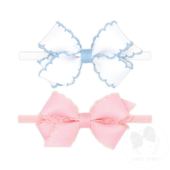 2 Pack Moonstitch Bows W/ Band