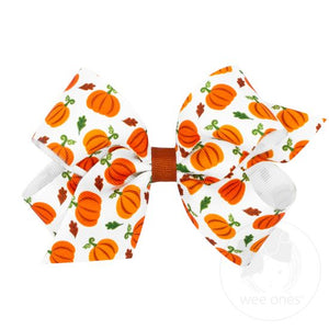 Harvest-themed Pumpkin Grosgrain Hair Bow