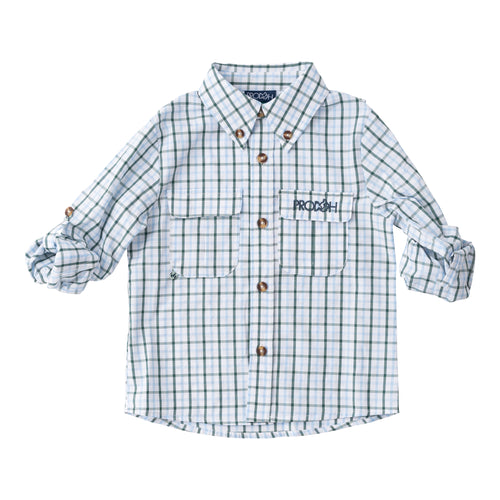 This long sleeve button up fishing shirt features a classic window pane design that is both stylish and practical for a day out on the water. Its comfortable fit and durable material make it the perfect choice for any fishing enthusiast. Stay protected from the sun while looking your best with the Window Pane Founders Fishing Shirt.