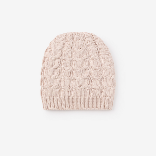 Stay warm and stylish this winter with our Cable Knit Winter Hat for infants in light blue and blush. Made by Elegant Baby, this cozy hat is perfect for keeping your little one's head and ears protected from the cold. Bundle up in comfort and fashion with this must-have accessory.