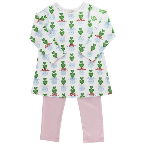 Toddler Girls Classic Tunic and Legging Set with topiary print