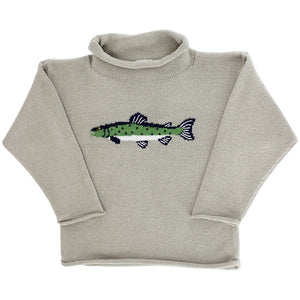 Toddler Boys Roll Neck Sweater Trout Design