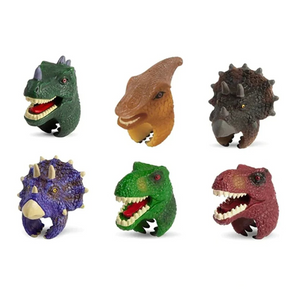 Add a touch of whimsy to your little one's wardrobe with our Dinosaur Head Rings. Made of durable plastic, these rings feature cute and colorful dinosaur heads that will bring a smile to your child's face. Perfect for playtime or parties, these rings are a must-have for any young dino enthusiast.