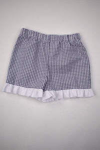 Ruffle Navy Check Shorts