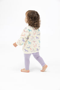 French Terry Fun Unicorns Puffy Oversized Sweatshirt and Legging Set