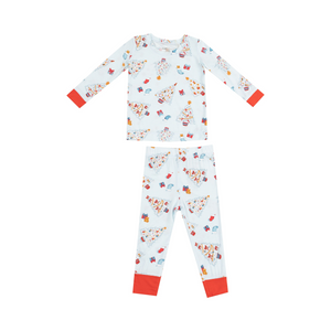 Wrap your little one in warmth and holiday cheer with our Vintage Blue Christmas Tree 2 Piece Pajama Set. The snug fit and soft materials from Angel Dear provide comfort, while the vintage design and light blue background add a touch of nostalgia to their bedtime routine.&nbsp;