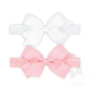 Two Mini Scalloped Bows With Bands