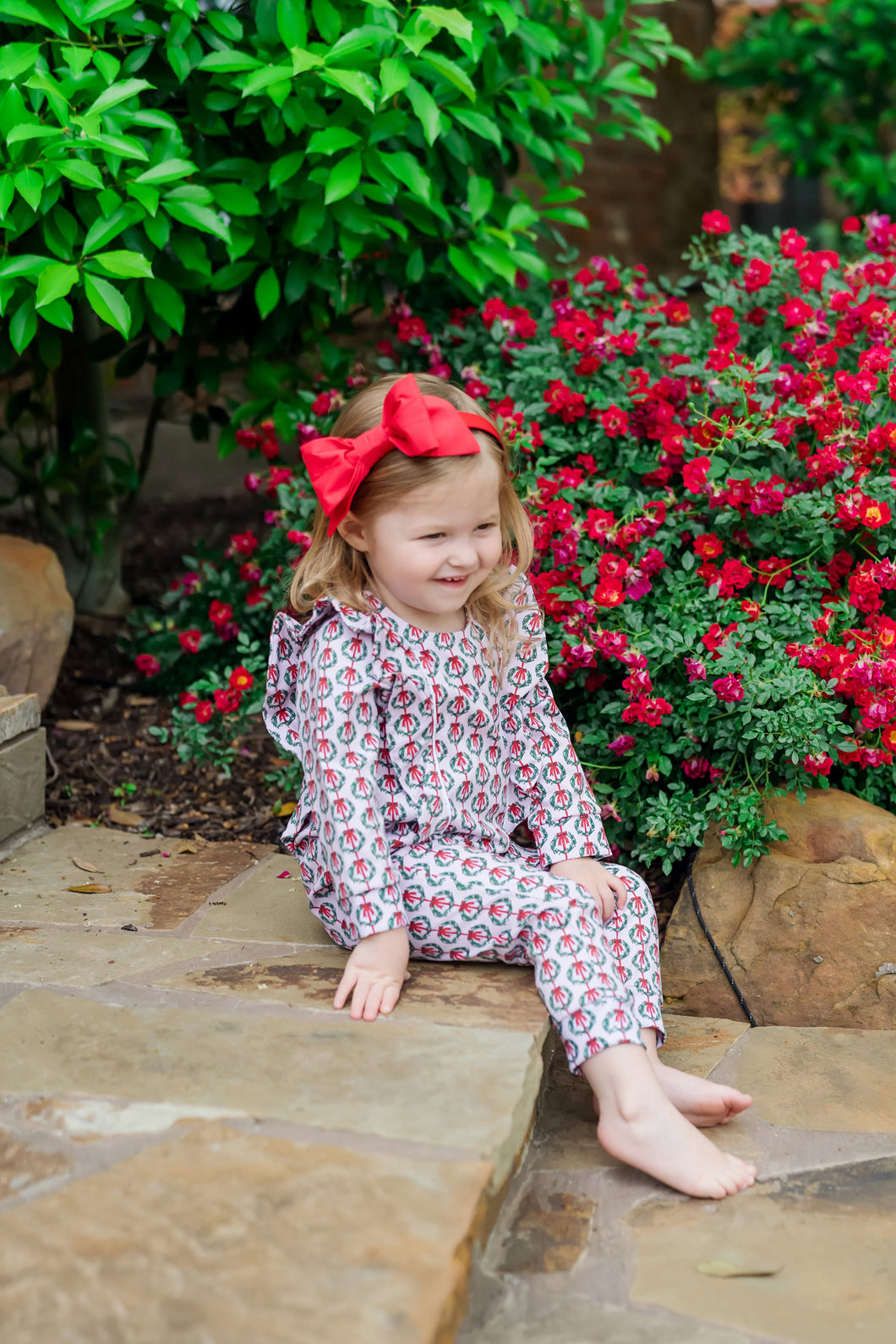 Evelyn Pink Wreaths Romper