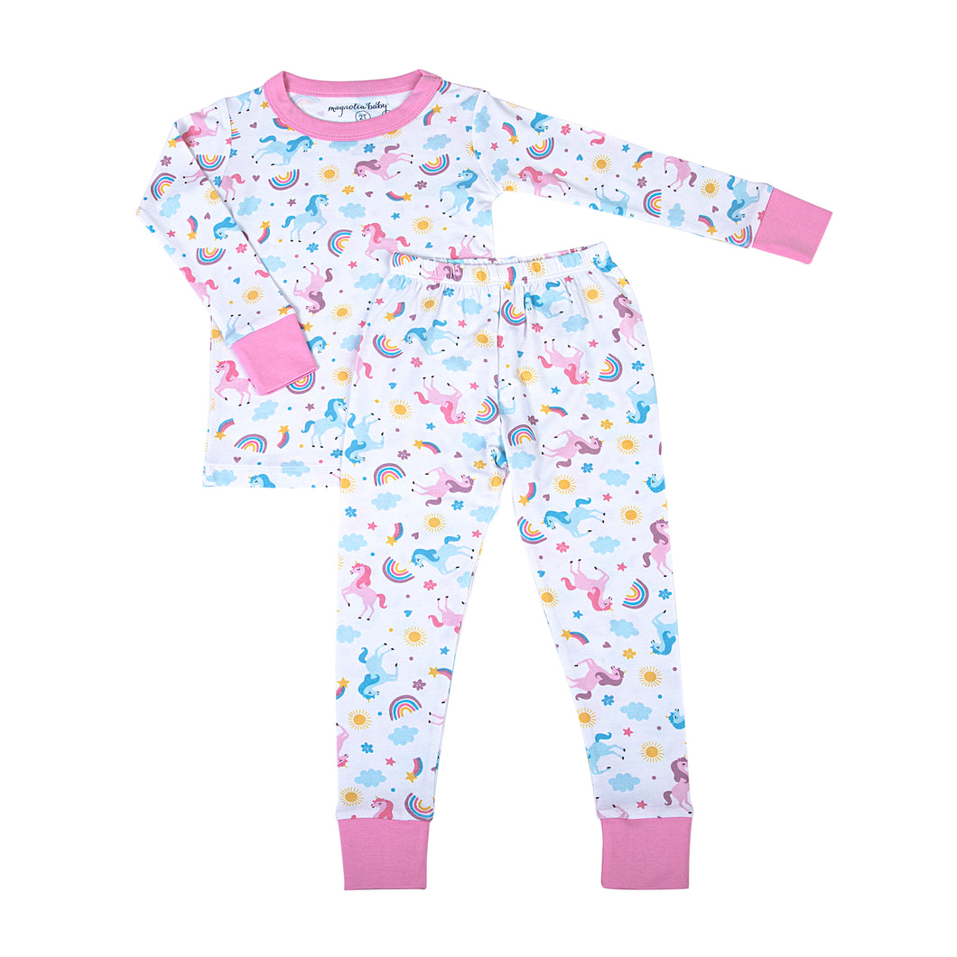 Introducing our Magnolia Baby 2 piece pajamas for girls, in the enchanting 