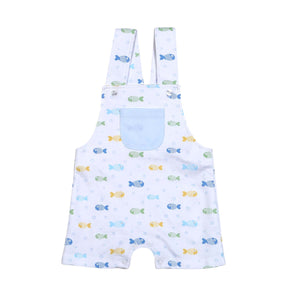 Get your little one ready for a day of play with our Bubble Buddies Pima Overalls from Baby Loren! Featuring a cute fish design and a handy center pocket, these overalls are the perfect choice for any infant boy during the summer. Let your little one make a splash in style and comfort with this 100% Pima cotton!