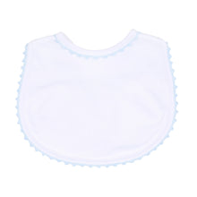 Load image into Gallery viewer, Baby Joy Embroidered Blue Bib
