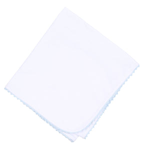 Baby Joy Embroidered Blue Receiving Blanket