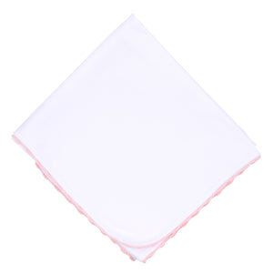 Baby Joy Embroidered Pink Receiving Blanket