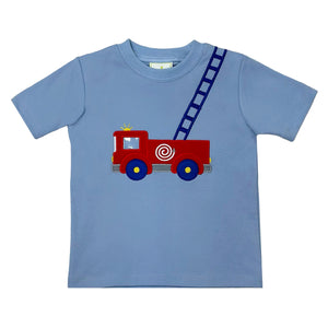 Get ready to race to the rescue with our Firetruck Play Tee from Zuccini Kids! This blue shirt features an adorable firetruck and ladder applique, while the matching red shorts complete the perfect outfit for any little firetruck lover. Get your little one ready for playtime with this cute and comfortable set.