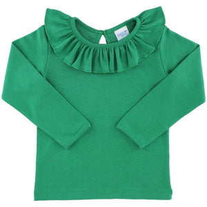 Ruffle Long Sleeve Tee- Kelly Green