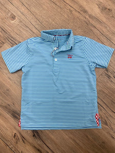 Boy's Teal/Blue Polo from Bald Head Blues&nbsp;

Bald Head Blues high-quality clothing designs, and selection of fine fabrics also reflect our unique island experience. &nbsp;They’re casual, colorful, and classic. &nbsp;They inspire our sense of style and compel us to relax. &nbsp;Wearing Bald Head Blues™ transports us to a place we all long to be, no matter where we are now. Bald Head Blues™ was inspired by our unique Bald Head Island lifestyle, which itself is defined by the simplicity and genius of “golf