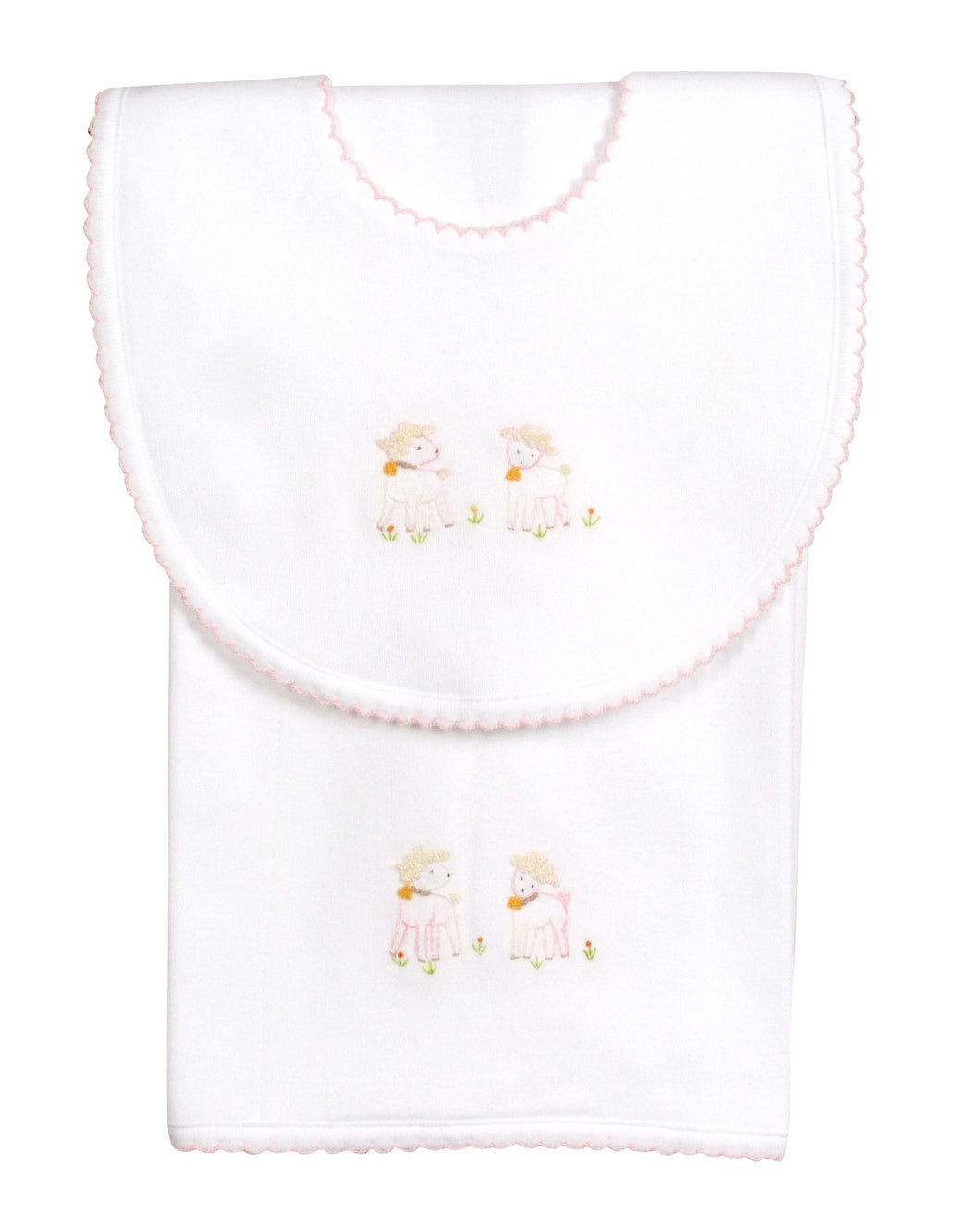 Lambikins Bib & Burp Cloth Set