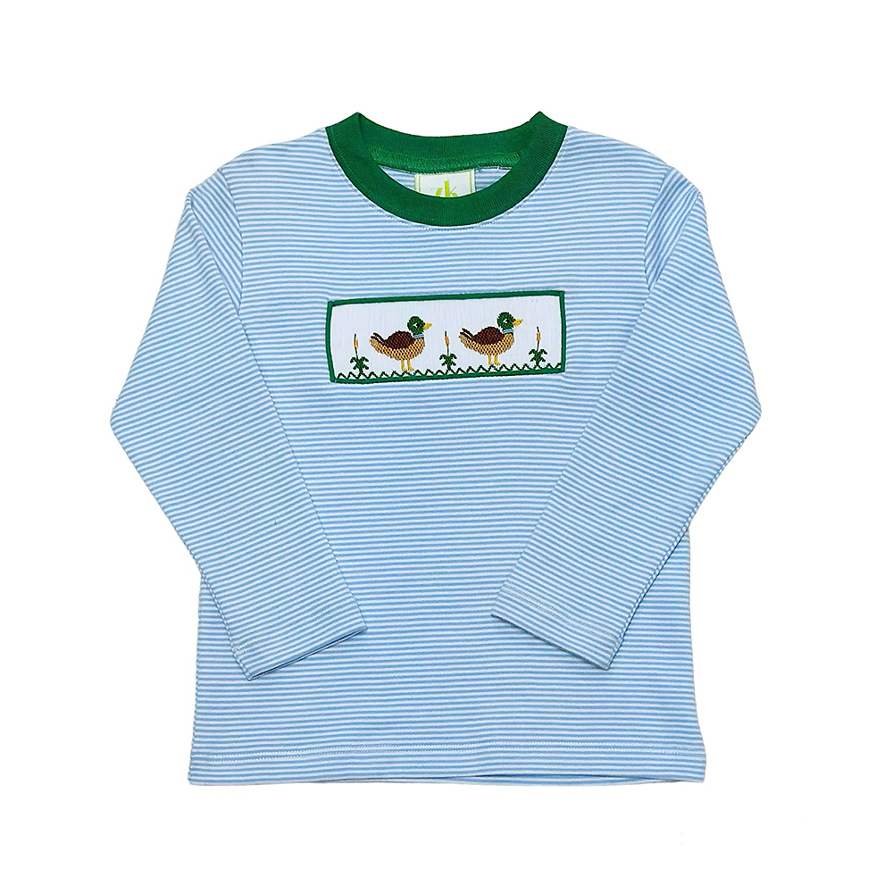 Mallard Light Blue Bitty Stripe Play Tee