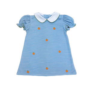 Pumpkin Bitty Periwinkle Stripe Knit Dress