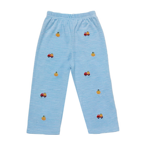 Pumpkin Bitty Truck Periwinkle Stripe Leo Pant