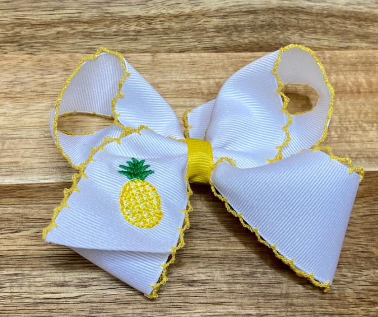 Fruit Embroidered Hair Bow