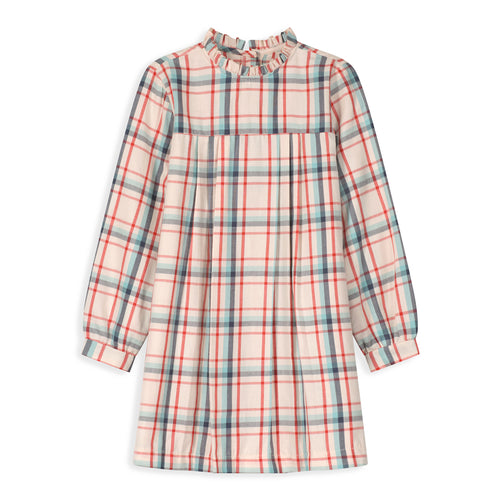 Introducing the Shelby Dress in Baker Plaid - the perfect balance of classic and beautiful for your little girl. Made by Bella Bliss, this dress features a timeless plaid pattern that will have your child looking effortlessly stylish and comfortable. A must-have for any little fashionista's wardrobe.