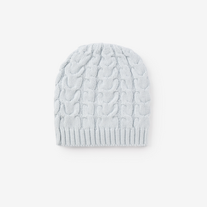 Stay warm and stylish this winter with our Cable Knit Winter Hat for infants in light blue and blush. Made by Elegant Baby, this cozy hat is perfect for keeping your little one's head and ears protected from the cold. Bundle up in comfort and fashion with this must-have accessory.