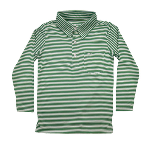 Saltwater Boys Inshore Performance Polo now in long sleeve is the perfect fall and winter staple that every little boy's wardrobe needs.

Made of the softest performance fabric that boys are raving about. This polo is built to withstand rough, outdoor play but is cute enough for church or any nice occasion too!